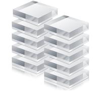 TIHONORI Acrylic Square Display Block - Clear Acrylic Blocks Polished Acrylic Cube - Acrylic Solid Base Display Stand for Ring Holder Collections,50x50x20mm 10 Pcs