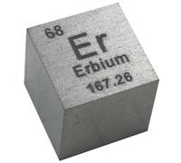 TIHONORI Erbium Cube - 10mm Pure Metal Element Cubes - Laser Engraved High Density Cube Set for a Periodic Table of Elements Collection,Erbium