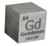 TIHONORI Gadolinium Cube - 10mm Pure Metal Element Cubes - Laser Engraved High Density Cube Set for a Periodic Table of Elements Collection,Gadolinium