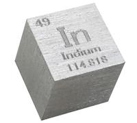 TIHONORI Indium Cube - 10mm Pure Metal Element Cubes - Laser Engraved High Density Cube Set for a Periodic Table of Elements Collection,Indium
