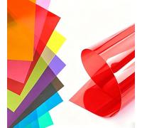 TIHONORI Large Format Translucent Color Correction Gels 0.3mm Rigid PVC Sheets for Professional Studio Barn Doors Theater Stage Video Spotlight Broad Lighting, A3 210x297mm, 10-Pack,Red