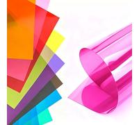 TIHONORI Large Format Translucent Color Correction Gels 0.3mm Rigid PVC Sheets for Professional Studio Barn Doors Theater Stage Video Spotlight Broad Lighting, A3 210x297mm, 10-Pack,Fuchsia