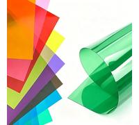 TIHONORI Large Format Translucent Color Correction Gels 0.3mm Rigid PVC Sheets for Professional Studio Barn Doors Theater Stage Video Spotlight Broad Lighting, A3 210x297mm, 10-Pack,Green