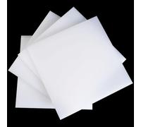 TIHONORI White Rigid PP Plastic Sheet 100x100mm Polypropylene Board Waterproof Food Grade Durable Smooth Surface,5mm 5 pieces