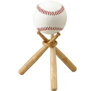 TIHOOD 1 Pack Baseball Stand Baseball Stand Holder Wooden Base Ball Stand Display Holder