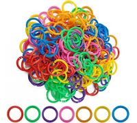 TIHOOD 210PCS Plastic Binder Rings Plastic Loose Leaf Rings Multi-Color Plastic Book Rings Flexible for Cards, Document Stack and Swatches Organization School Home, or Office Use, 7 Colors (20 mm)