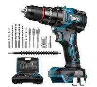 TIHOOK 16Pcs Cordless Power Drill Set for Makita 18V Battery (NO Battery) | 90N.m Max,Brushless Motor Electric Screwdriver, 25+3 Torque, 3/8" Chuck, 2 Speed, LED Light, Combi Hammer Drill with Case