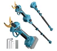 TIHOOK 2-in-1 Cordless Electric Secateur, 40mm Pruning Shears w/8.2 ft Pole | MAX Cut 60mm for Makita BL-18V Battery, Brushless Motor, w/LCD Display, Power Pruner for Gardening (NO Battery)