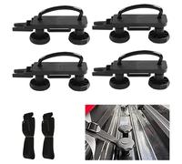 TIHOOK 4 PCS Universal Roof Box Mounting U Bracket, Car Van Mounting Fitting Kit with 8 Heavy Duty Lock Nuts and 3 Metal Buckle Bandages, Roof Box U Bolts Clamps for Car Van