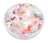 TIHYWR Retainer Case, Denture Case With Mirror and Ventilation, Pink Flower