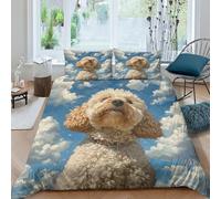 TIICZAAKL 3D Printed Cute Dog Duvet Cover Sets Bedding Sets 3 Piece Microfiber Comfortable Soft Cockapoo Quilt Cover with Pillow Cases,for Teens Adults，for All Season King（220x240cm）