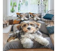TIICZAAKL 3D Printing Cute Dog Duvet Cover Set Bedding Sets 3 Pcs Microfibre Soft Easy Care Cockapoo Quilt Covers with Pillowcases,for Teens Adults，for All Season King（220x240cm）