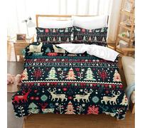 TIICZAAKL Christmas 3D Printed Quilt Cover Set 3 Pieces Bedding Soft Microfiber with Zipper Closure,Pillowcases for Teens And Adults King(220x240cm)