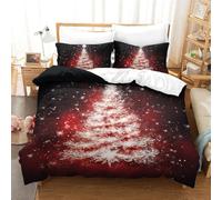 TIICZAAKL Christmas Tree 3D Printed Quilt Cover 3 Pieces Bedroom Bed Bedding Set Soft Easy Care with Zipper Closure,Pillowcases for Kids Girls Boys Adults Bedroom King(220x240cm)
