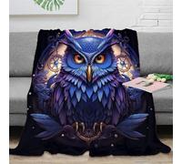 TIICZAAKL Owl Blanket Throw 3D Animal Design Fuzzy Blanket Homeware Microfiber for Women Men Teens Soft Warm Washable Decoration for Couch Office Cinema 80x90inch(200x230cm)