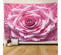 TIICZAAKL Pink Rose Tapestry 3D Printing Romantic Flowers Tapestries Wall Hanging Poster Blanket Wall Art Decor for Decorative Bedroom Living Room Apartment Ceiling 130cmx150cm