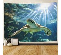 TIICZAAKL Sea Turtles Tapestry 3D Printing Marine Life Tapestries Wall Hanging Poster Blanket Home Decor for Decorations Bedroom Party Beach Living Room Dorm 70cmx100cm