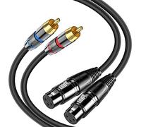 Tiierzon XLR to RCA Cable - 10Ft, Heavy Duty Dual XLR Female to Dual RCA HiFi Stereo Audio Connection Microphone Interconnect