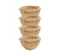 Tiiiopkvvv 4pcs Natural Bamboo Fiber Bird Cage Birdhouse Bird Nest - Cozy Resting Breeding Place for Birds - Home Decor
