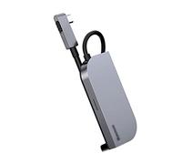 Tiiiopkvvv 6 in 1 USB CHUB Type to CHUB to 4KHD USB 3.0PD end 3.5 mm Hole USB-CUSBHUB Adapter