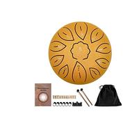 Tiiiopkvvv 6-inch 11-Tone Percussion Instrument for Beginners Tuning Steel Drum Drummer Rattle Drum Copper Tongue Drum (Color : B) (B)