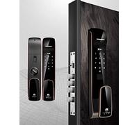 Tiiiopkvvv Door Handle with Lock Fingerprint Lock Home Security Door Smart Lock Automatic Door Lock Password Electronic Locks Swipe Door Lock Fingerprint Unlock Privacy Code Swipe to Unlock