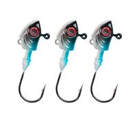 Tiiiopkvvv Fishing Hook 3PCS/4PCS Fishing Hook 7g 10g 14g 20g 28g Fish Head Fishhook Barbed Hooks 3D Eyes Saltwater Bass Perch Fishing Tackles Circle Hook (Color : 3PCS 20g) (3pcs 14g)