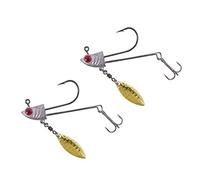 Tiiiopkvvv Fishing Hook 7g/9g/15g Jig Fishing Hook Single 3D Red Eyes Hooks with Treble Fishhook Swivel Spoon Lure for Fishing Tackle 2/pcs Circle Hook (Color : 7g)