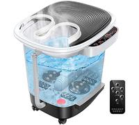 Tiiiopkvvv Foot Spa Massager Heat Bubbles Vibration 6 Rollers Digital Temperature Control Relax Tired Feet Relieve Muscle Pain Home Use
