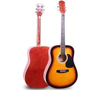 Tiiiopkvvv Full Size Guitar Acoustic Guitar Family Student Practice Classical Guitar Adult Rock Fingerstyle Metal String Clear Sound Beginner Acoustic Guitar Starter Package Student G (Orange Long)