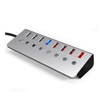 Tiiiopkvvv Iron Alloy 8 -end USB3.0 Distributor 4 -end Power Supply USB Collector 4 -end Fast Charging Power Supply External 12V 4A Power Source