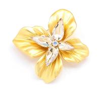 Tiiiopkvvv More Arrogant Double-Colored Artificial Crystal Chest Flower Ancient Ornamental Gold-Colored Separate Female chestpiece (Color: B, Size: 5.2 * 4.5cm) (A 5.2 * 4.5cm)