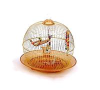 Tiiiopkvvv Parrot Cage Round Luxury Golden Metal Bird Cage Bird Houses Bird Perches (Size : Small) ()