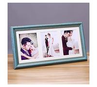 Tiiiopkvvv Photo e 5X7 Vintage Picture ES, Display Photos with Plexiglass for Tabletop or Wall Mounting Display, Can Hold 3 Photos Pictures (Color : A) (D)