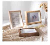 Tiiiopkvvv Photo e 6/7/8/10 Inch A4 Glass Panel Wooden Photo e ed Art Picture e Modern Decor Creative Decorative Ornaments Pictures (Color : Brown, Size : 15X21cm 8inch) (White Wood Color 21X30cm A4)