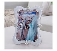 Tiiiopkvvv Photo e Creative European Style Photo e, Pearl Photo e, Table with Suede Backboard, Horizontal or Vertical Wedding Gift Pictures (Size : 5 * 7) ()