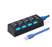 Tiiiopkvvv USB3.0 Collector USB Wire Collector 3.0 Multi- USB shunt 3 -Wire Power Distributor 4 -end Multi-Wire Spreader USB3 Wire Collector (Additional Battery Expansion)