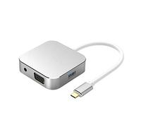 Tiiiopkvvv USBType-C to HDMI and Compatible VGA Audio USB3.0 Connection for MacBook Type C USB 3.0 HUB