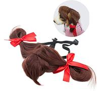 Tiiiopkvvv Wig Funny Pet Supplies Dog Wig Pet Clothing Wig Color Curly Hair Braid Wig Dog Cat Small Pet (Orange)