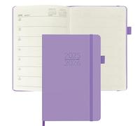TIIKKASI 2025 July - 2026 June, Academic Planner Weekly and Monthly, 5.75'' x 8.5'' - Two Pages Per Week - Minimalist Appointment Book, Soft Vegan Leather Hardcover - Violet Purple