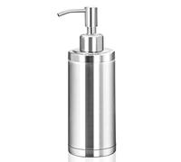 Tiilan Countertop Hand Soap Dispenser, Washing up Liquid Pump Bottle for Bathroom & Kitchen, Stainless Steel Free Standing 300ml - Silver
