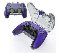 Tiiletzote PS5 Game Controller Case, Protective Cover for DualSense Wireless Controller, Black, Polycarbonate (PC), Zipper Closure, Hand Strap & Metal Hook