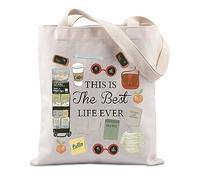 TIIMG Best Life Ever Tote Bag JW Gifts Pioneer Handbag, White, 15.35in x 13.38in