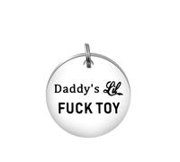 TIIMG Funny Couple Keychain Kinky Gifts for Husband Naughty Jewlry, Silver, Daddys lil TOY, Modern