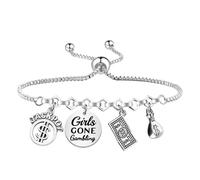 TIIMG Gambling Gift Casino Gamblers Jackpot Lucky Gift Casino Night Gambling Addict Bracelet, S, Stainless Steel, 0