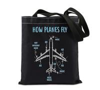 TIIMG How Planes Fly Gift Pilot Aviation Aerospace Engineer Gift Airplane Gift Future Pilot Gift Aircraft Tote Bag, How Planes Fly1, big