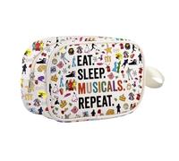 TIIMG Musical Lover Gift Theatre Musical Lover Actor Actress Encourage Gift Drama Comedy Fans Makeup Zipper Pouch, eat sleep mb