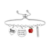 TIIMG Professional Gift Special Education Worker She Believed She Could So She Did Encourage Gift Bracelet, S, Stainless Steel, 0