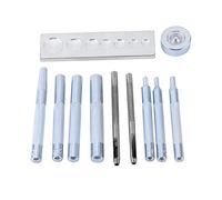 Tiiyee 11Pcs Snap Fastener Punch Tool Kit, Heavy Duty Press Studs Punch Die Set with 2.5/3mm Hole Punchers Hand Tool for Installing Metal Buttons on Jeans Belts Bags Leather Crafts Clothing DIY Repair