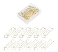 Tiiyee 12pcs Gold Arrow Shaped Paper Clips, Electroplating Metal Decorative Office School Stationery for Valentine's Day Wedding Party, Cute Novelty Paperclip Gift for Invitations Cards Personal Use